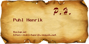 Puhl Henrik névjegykártya